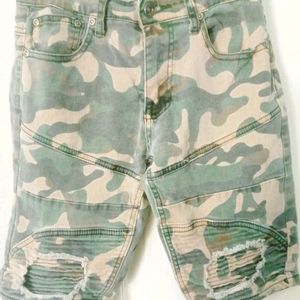 BOYS CAMOUFLAGE JEAN SHORTS